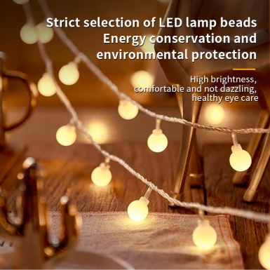 LED圣诞灯 - HCP179  太阳能乳白球灯串